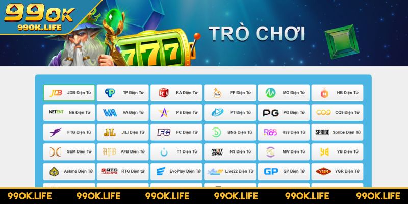 Khám phá các nhà cung cấp game nổi bật tại Nổ Hũ 99OK